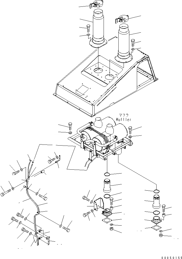 Схема запчастей Komatsu PC2000-8 - INTAKE И ВЫПУСКН. (ВЫПУСКН.) (PIPE И ШЛАНГИ)(№-) КОМПОНЕНТЫ ДВИГАТЕЛЯ