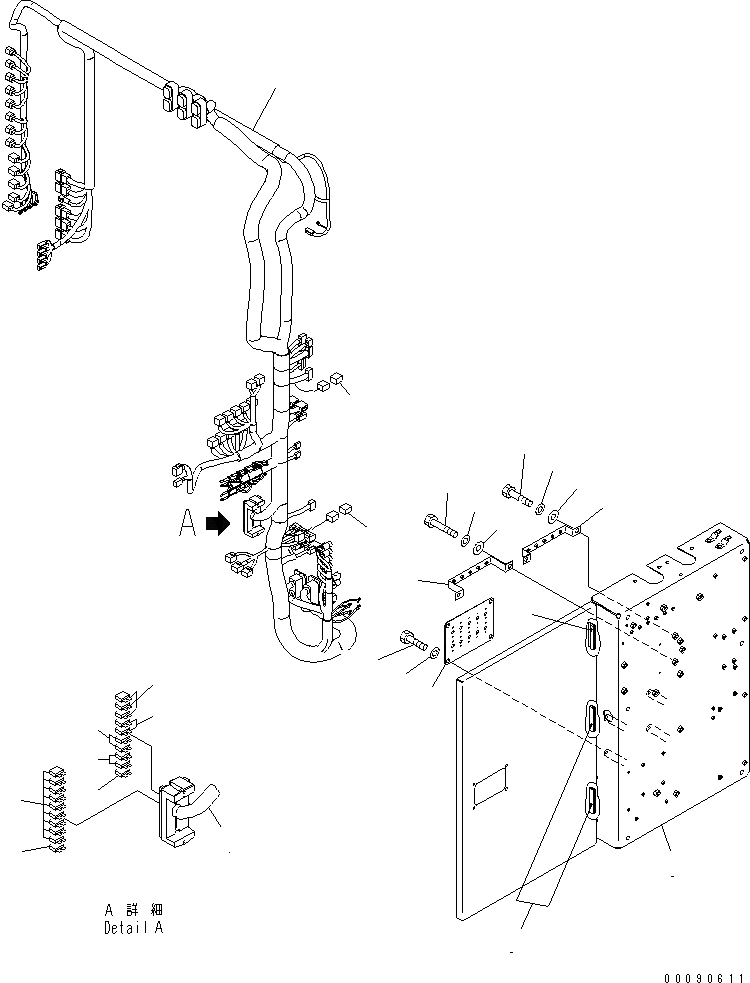 Схема запчастей Komatsu PC2000-8 - ЭЛЕКТРИКА (КАБИНА ОСНОВ.) (Э/ПРОВОДКА И КОРПУС) (ДЛЯ ПОГРУЗ.)(№9-) ЭЛЕКТРИКА