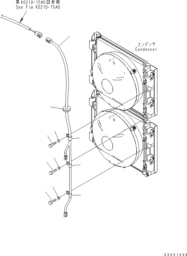 Схема запчастей Komatsu PC2000-8 - ЭЛЕКТРИКА (КАБИНА) (ЛЕВ.) (КОНДЕНСАТОР)(№-) ЭЛЕКТРИКА