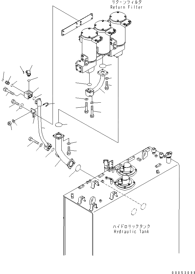 Схема запчастей Komatsu PC2000-8 - ГИДР. БАК. (ТРУБКА) (/)(№-) ГИДРАВЛИКА