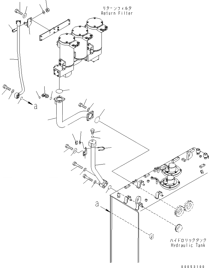 Схема запчастей Komatsu PC2000-8 - ГИДР. БАК. (ТРУБКА) (/)(№-) ГИДРАВЛИКА