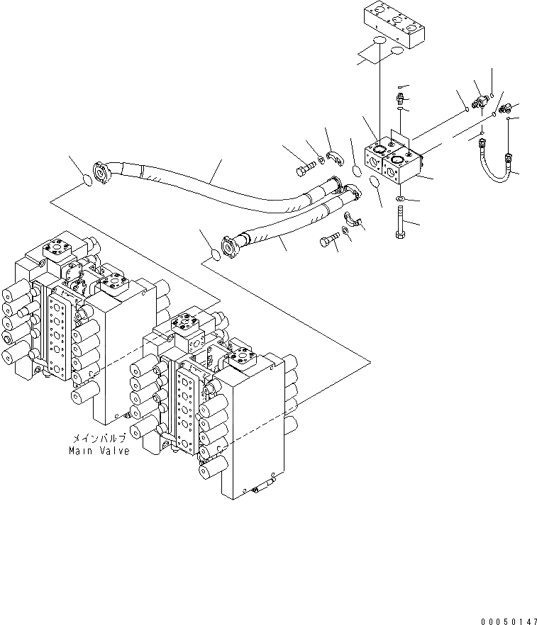 Схема запчастей Komatsu PC2000-8 - ВОЗВРАТНАЯ ЛИНИЯ (ОСНОВН. КЛАПАН)(№-) ГИДРАВЛИКА