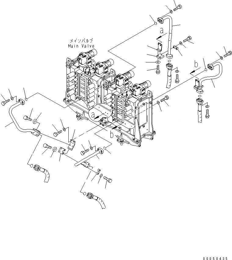 Схема запчастей Komatsu PC2000-8 - ЛИНИЯ ХОДА (ТРУБКА)(№-) ГИДРАВЛИКА