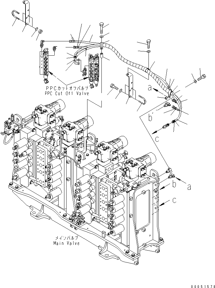 Схема запчастей Komatsu PC2000-8 - ОСНОВН. ЛИНИЯ PPC (ШЛАНГИ) (ЗАДН. ) (/)(№-) ГИДРАВЛИКА