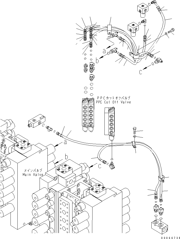 Схема запчастей Komatsu PC2000-8 - ОСНОВН. ЛИНИЯ PPC (ШЛАНГИ) (ЗАДН. ) (/) (ДЛЯ ПОГРУЗ.)(№-7) ГИДРАВЛИКА