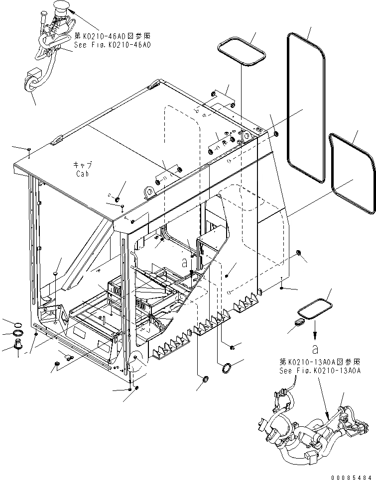 Схема запчастей Komatsu PC2000-8 - КАБИНА (УПЛОТНЕНИЯ)(№-) КАБИНА ОПЕРАТОРА И СИСТЕМА УПРАВЛЕНИЯ