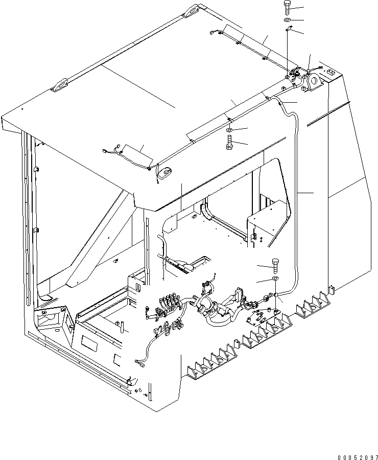 Схема запчастей Komatsu PC2000-8 - КАБИНА (Э/ПРОВОДКА) (КРЫША)(№-) КАБИНА ОПЕРАТОРА И СИСТЕМА УПРАВЛЕНИЯ