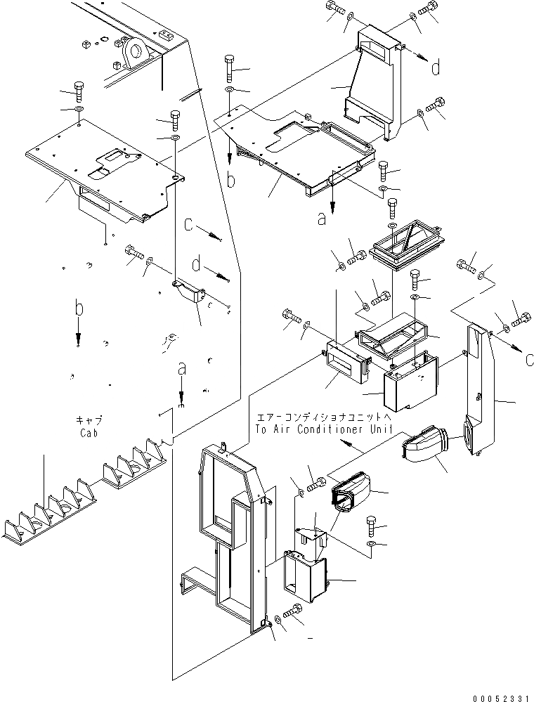 Схема запчастей Komatsu PC2000-8 - КАБИНА (КОНДИЦ. ВОЗДУХА) (ВОЗДУХОВОДЫ) (METAL) (/)(№-) КАБИНА ОПЕРАТОРА И СИСТЕМА УПРАВЛЕНИЯ