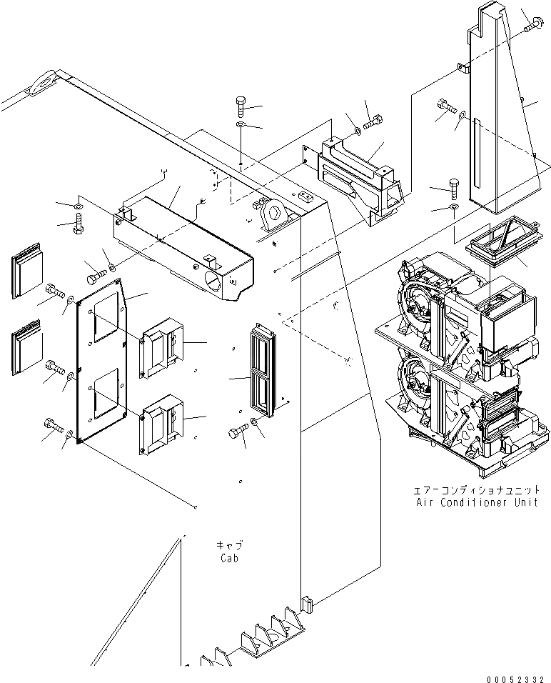 Схема запчастей Komatsu PC2000-8 - КАБИНА (КОНДИЦ. ВОЗДУХА) (ВОЗДУХОВОДЫ) (METAL) (/)(№-) КАБИНА ОПЕРАТОРА И СИСТЕМА УПРАВЛЕНИЯ