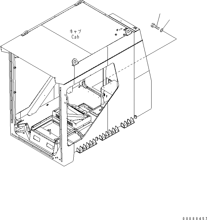 Схема запчастей Komatsu PC2000-8 - КАБИНА (ОГНЕТУШИТЕЛЬ LESS)(№7-) КАБИНА ОПЕРАТОРА И СИСТЕМА УПРАВЛЕНИЯ