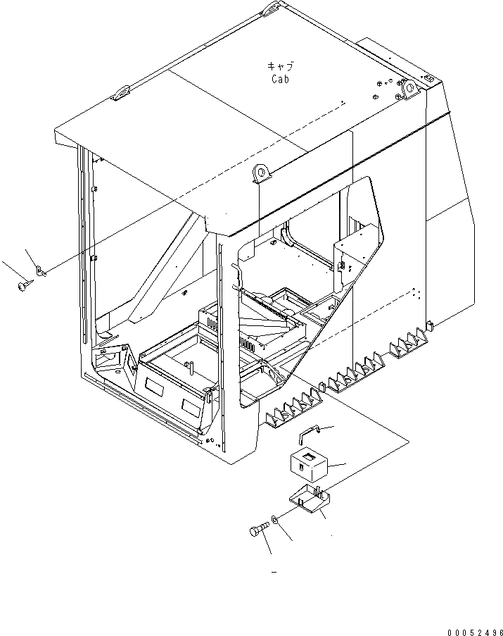 Схема запчастей Komatsu PC2000-8 - КАБИНА (АПТЕЧКА)(№-) КАБИНА ОПЕРАТОРА И СИСТЕМА УПРАВЛЕНИЯ