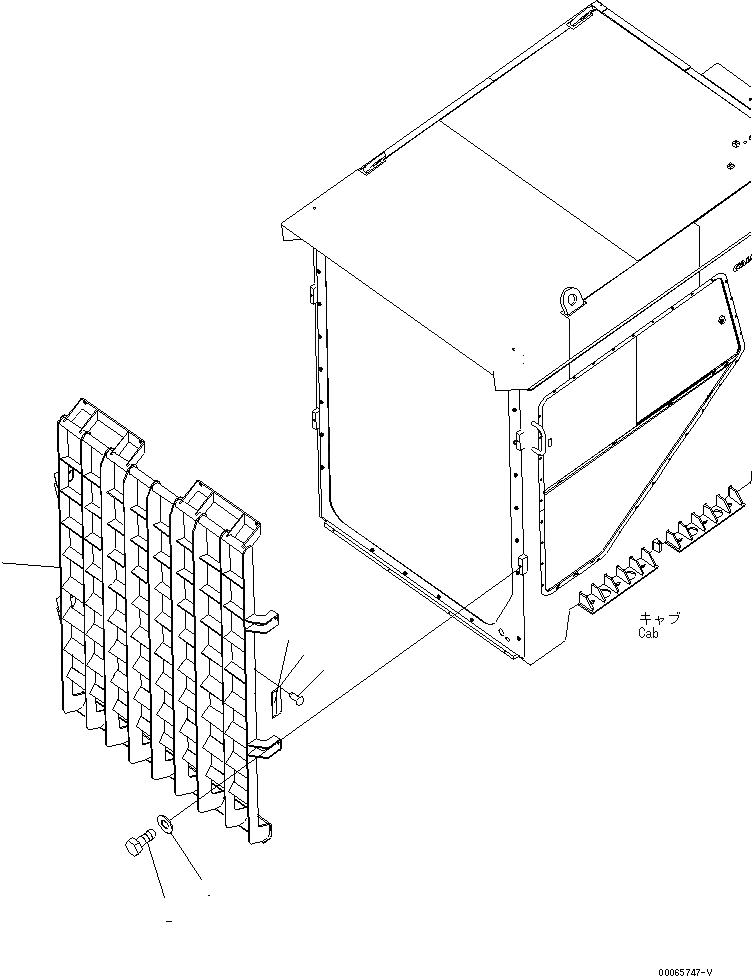 Схема запчастей Komatsu PC2000-8 - ФРОНТАЛЬНАЯ ЗАЩИТА (РОССИЯ)(№-) КАБИНА ОПЕРАТОРА И СИСТЕМА УПРАВЛЕНИЯ