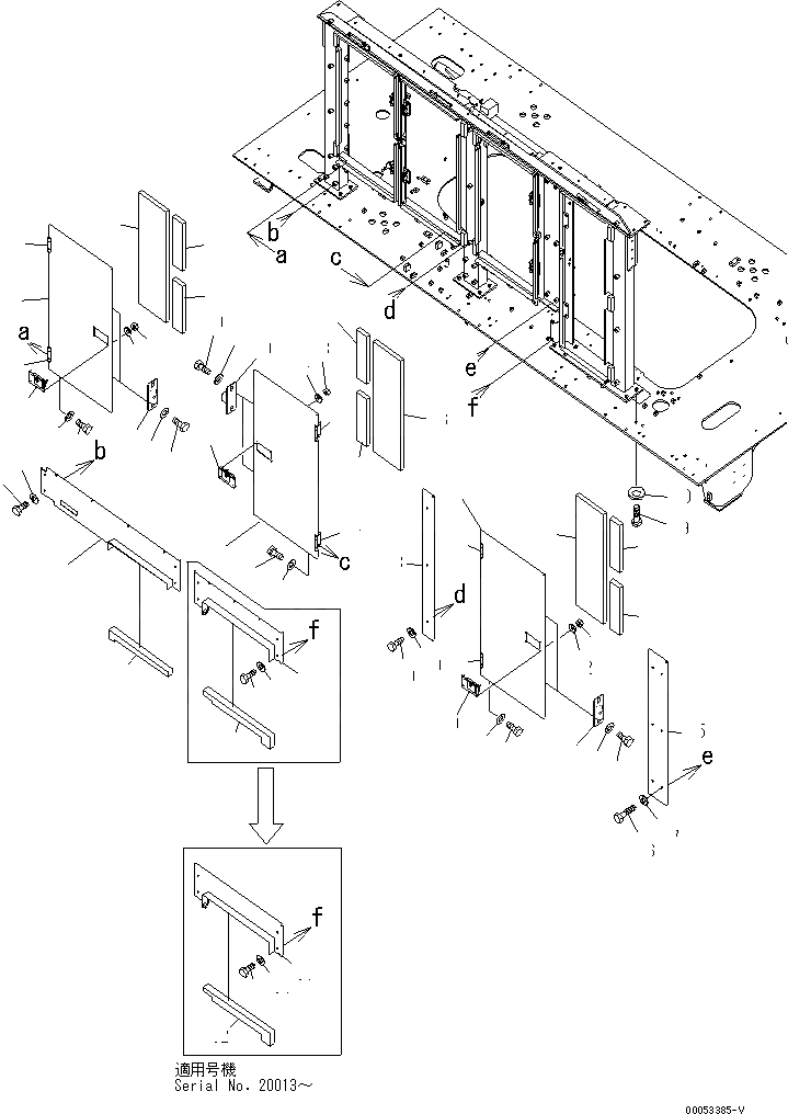 Схема запчастей Komatsu PC2000-8 - КАПОТ (КРЫШКАПЕРЕДН.) (/)(№-) ЧАСТИ КОРПУСА