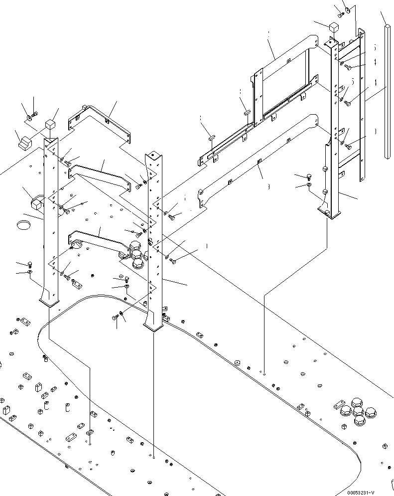 Схема запчастей Komatsu PC2000-8 - ПЕРЕГОРОДКА. КРЫШКА(РАМА)(№-) ЧАСТИ КОРПУСА