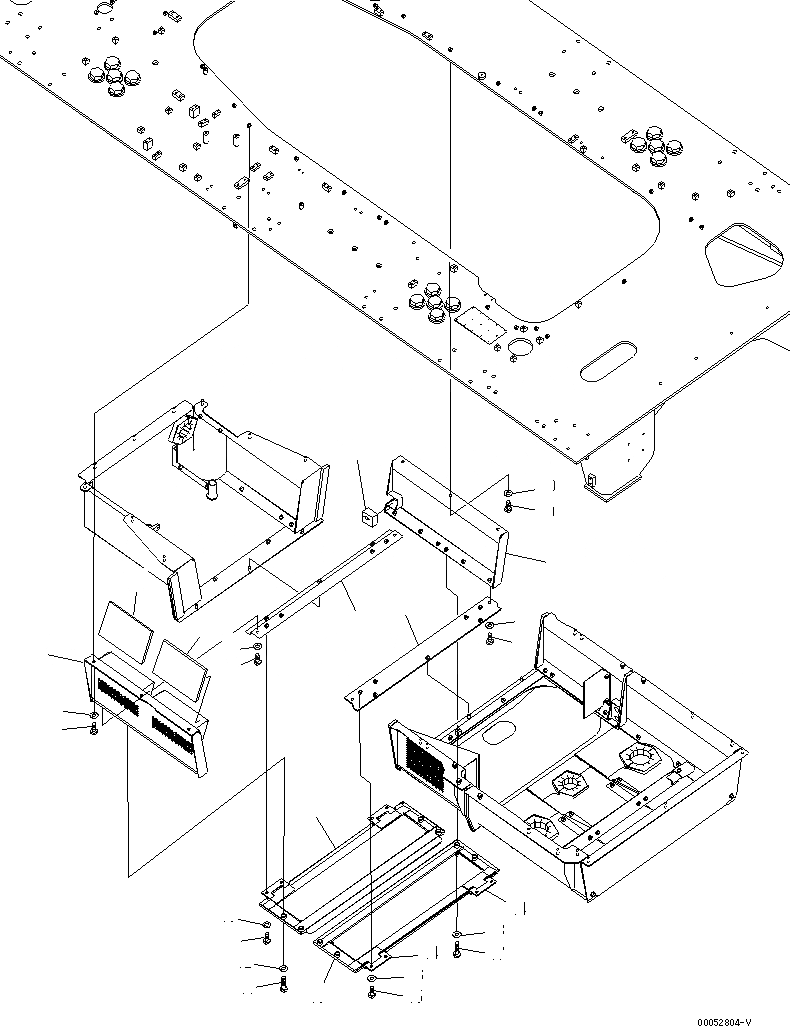 Схема запчастей Komatsu PC2000-8 - НИЖН. КРЫШКА (ДВЕРЬ SECTION )(№-) ЧАСТИ КОРПУСА