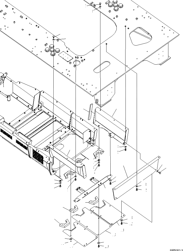 Схема запчастей Komatsu PC2000-8 - НИЖН. КРЫШКА (НАСОС SECTION)(№-) ЧАСТИ КОРПУСА