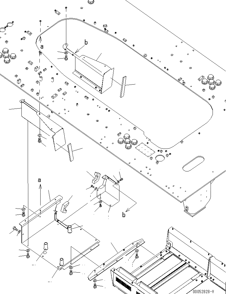 Схема запчастей Komatsu PC2000-8 - НИЖН. КРЫШКА (МАСЛЯНЫЙ ПОДДОН SECTION)(№-) ЧАСТИ КОРПУСА