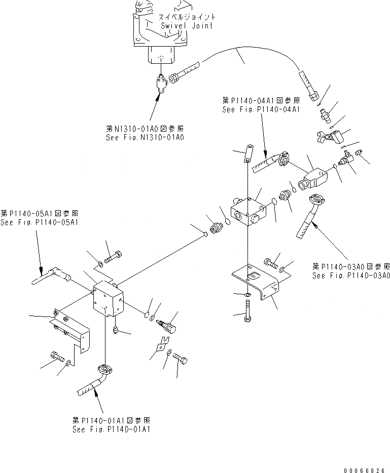 Схема запчастей Komatsu PC2000-8 - HIC ЛИНИИ (РАЗГРУЗ. КЛАПАН) (СПЕЦ-Я -40С)(№-) НИЖНЯЯ ГИДРОЛИНИЯ И ЛИНИЯ ХОДА