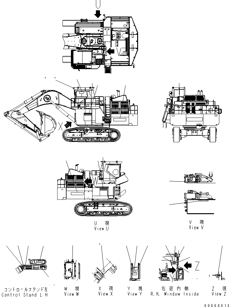 Схема запчастей Komatsu PC2000-8 - МАРКИРОВКА (OPERATING И ПРЕДУПРЕЖДАЮЩ. МАРКИРОВКА) (РОССИЯ)(№-) МАРКИРОВКА