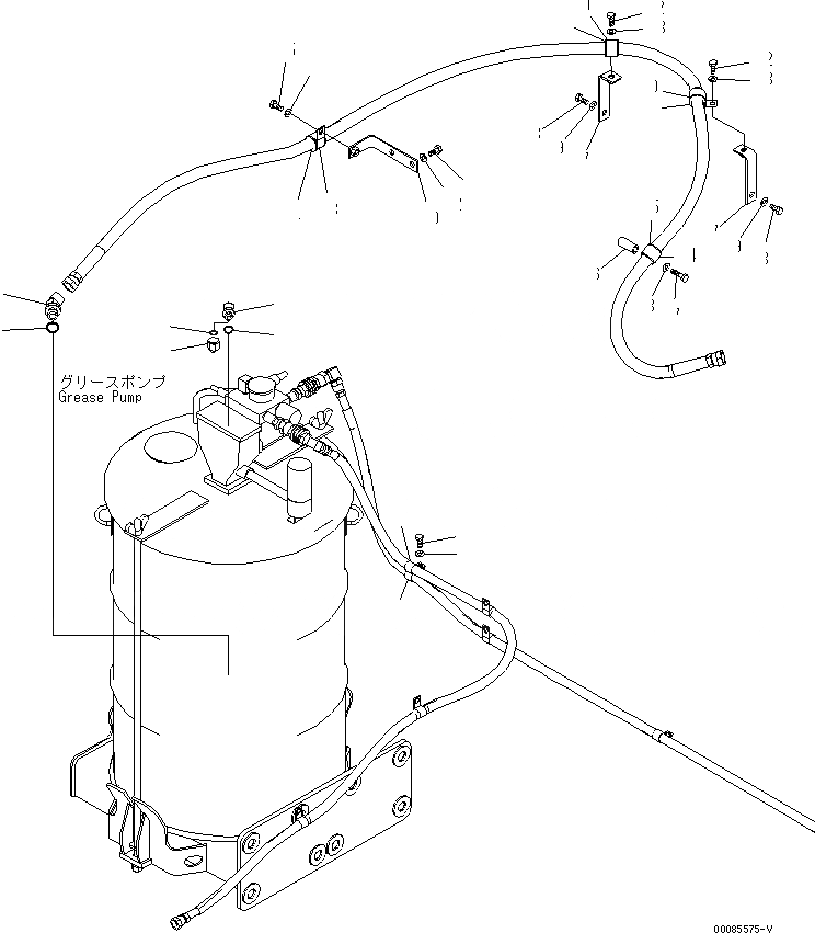 Схема запчастей Komatsu PC2000-8 - НАСОС СМАЗКИ (REFILL ТРУБЫ) (SERVICE ЦЕНТР.) (БЕЗ E.КЛАПАН) (/)(№-) РАЗНОЕ