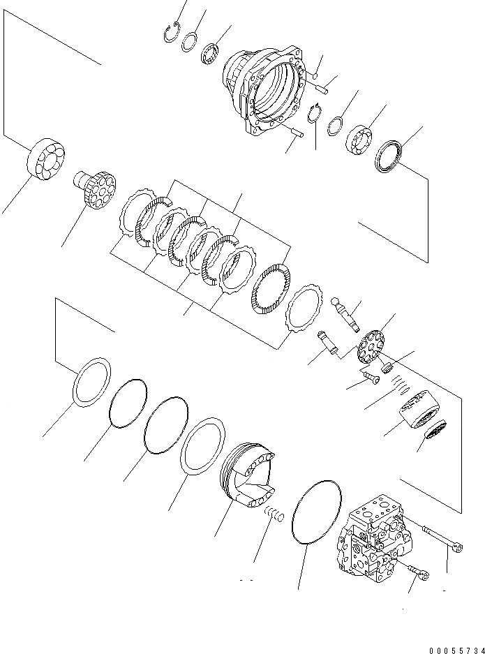 Схема запчастей Komatsu PC2000-8 - МОТОР ХОДА (/)(№-) ОСНОВН. КОМПОНЕНТЫ И РЕМКОМПЛЕКТЫ