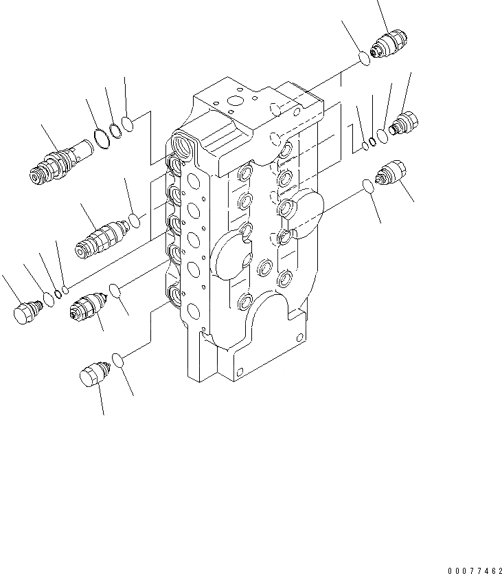 Схема запчастей Komatsu PC2000-8 - ОСНОВН. КЛАПАН (ПОГРУЗ.) (/9) (ЛЕВ.)(№-) ОСНОВН. КОМПОНЕНТЫ И РЕМКОМПЛЕКТЫ