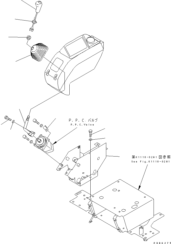 Схема запчастей Komatsu PC200CA-6 - ПРАВ. СТОЙКА (СТОЙКА И РЫЧАГ) (РЫЧАГ С КЛАПАНОМ PPC)(№C-) КАБИНА ОПЕРАТОРА И СИСТЕМА УПРАВЛЕНИЯ