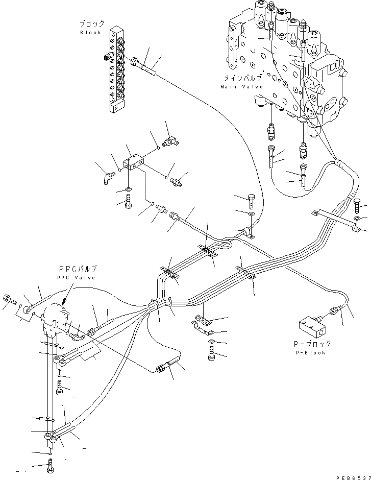 Схема запчастей Komatsu PC200CA-6 - ОСНОВН. КОНСТРУКЦИЯ (PPC ЛИНИЯ ХОДА)(№C-) КАБИНА ОПЕРАТОРА И СИСТЕМА УПРАВЛЕНИЯ