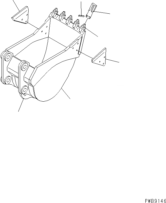 Схема запчастей Komatsu PC200CA-6 - КОВШ (SUPER V TEETH-ESCO) (УСИЛ. CAST LIP- IN. ШИР.)(№C8-) РАБОЧЕЕ ОБОРУДОВАНИЕ