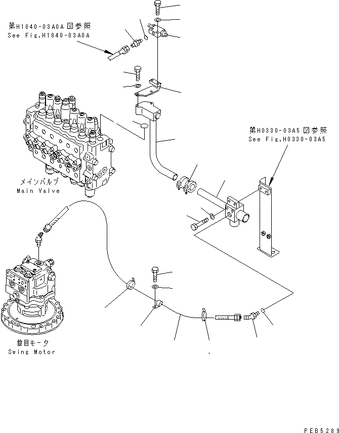 Схема запчастей Komatsu PC200CA-6 - ВОЗВРАТНАЯ ЛИНИЯ(ШЛАНГИ)(№C-C) ГИДРАВЛИКА