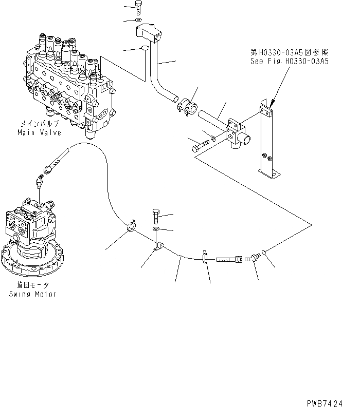 Схема запчастей Komatsu PC200CA-6 - ВОЗВРАТНАЯ ЛИНИЯ(ШЛАНГИ)(№C-) ГИДРАВЛИКА