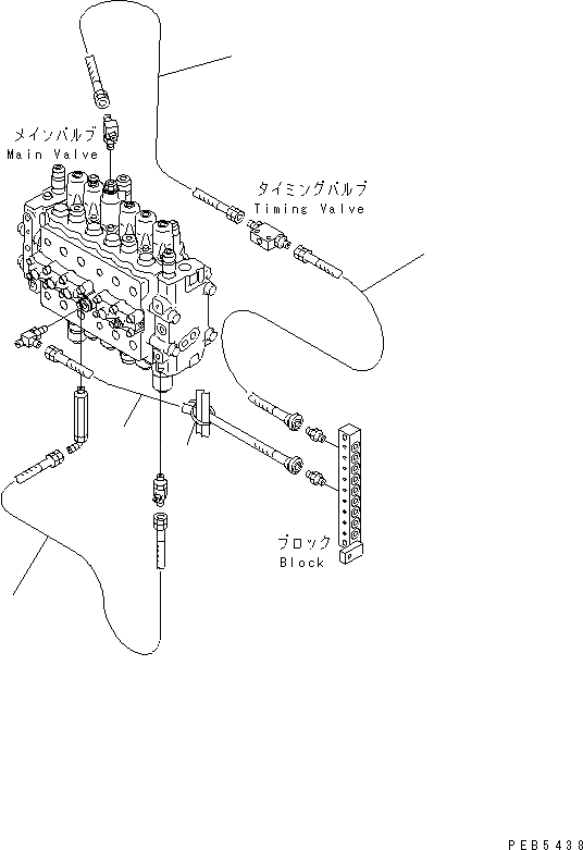 Схема запчастей Komatsu PC200CA-6 - ОСНОВН. ЛИНИЯ PPC (TIMMING КЛАПАН ШЛАНГИ)(№C-C) ГИДРАВЛИКА