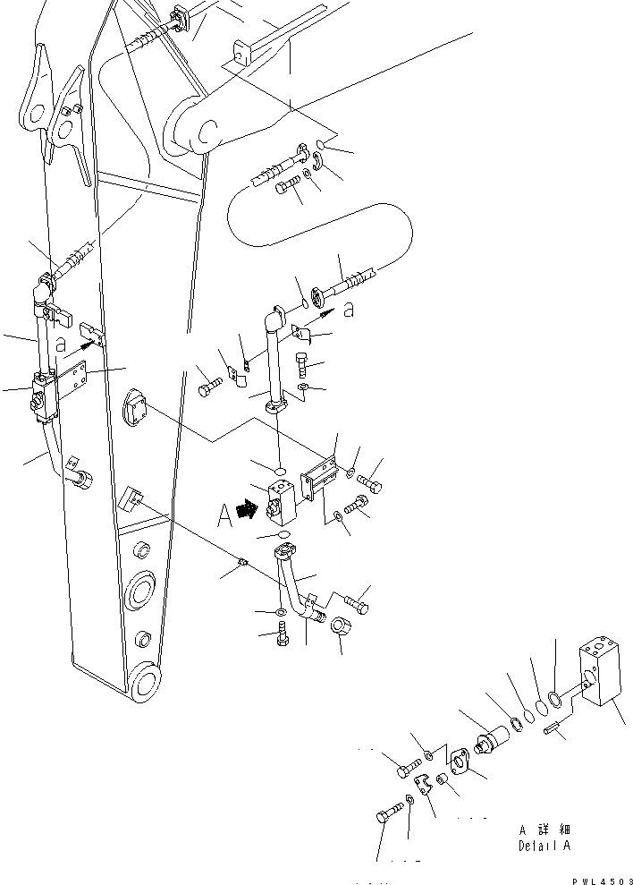 Схема запчастей Komatsu PC200CA-6 - РУКОЯТЬ (.M) (ДОПОЛН. ГИДРОЛИНИЯ)(№C-) РАБОЧЕЕ ОБОРУДОВАНИЕ