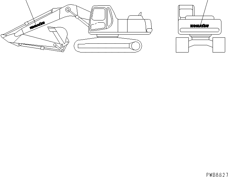 Схема запчастей Komatsu PC200CA-6 - ЛОГОТИП (KOMATSU) (БОЛЬШ.) (ОСНОВН.)(№C-) МАРКИРОВКА