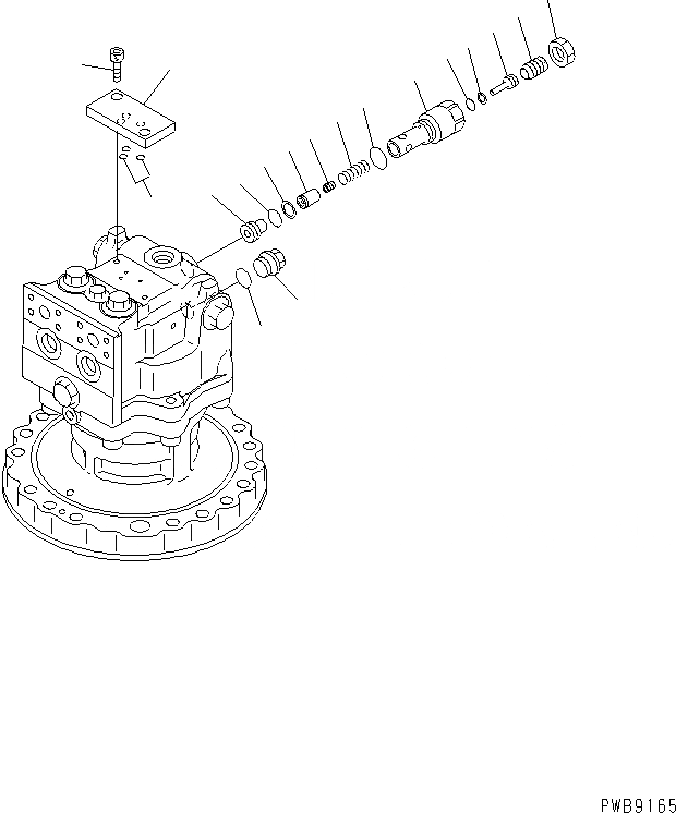 Схема запчастей Komatsu PC200CA-6 - МОТОР ПОВОРОТА (/)(№C-) ОСНОВН. КОМПОНЕНТЫ И РЕМКОМПЛЕКТЫ