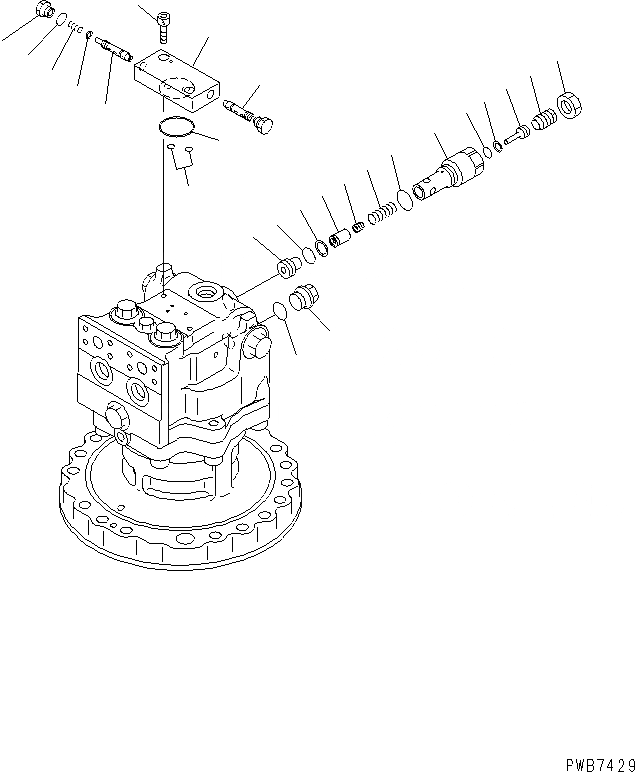 Схема запчастей Komatsu PC200CA-6 - МОТОР ПОВОРОТА (/)(№C-) ОСНОВН. КОМПОНЕНТЫ И РЕМКОМПЛЕКТЫ