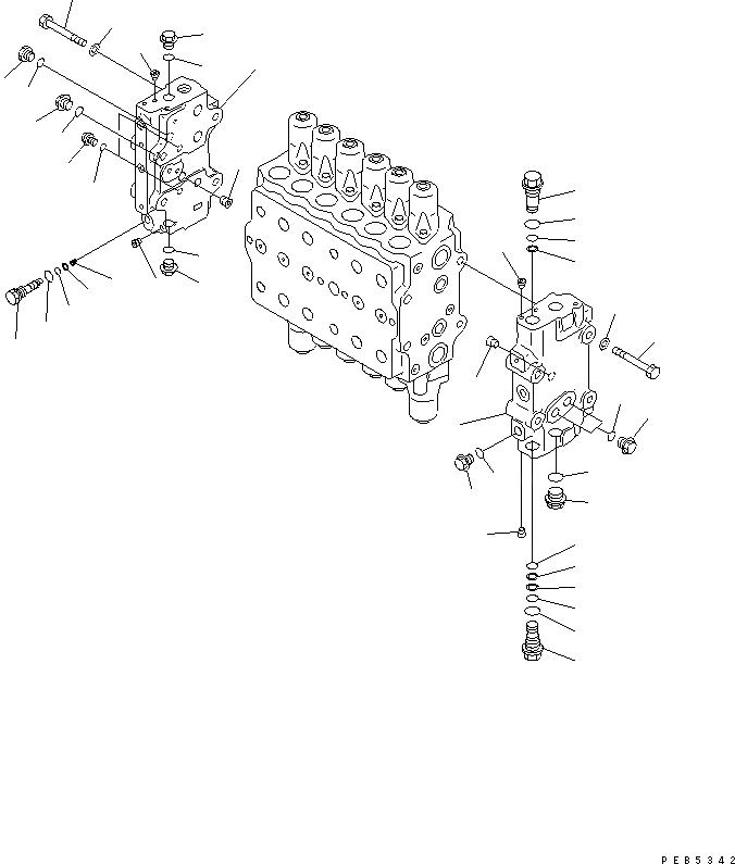 Схема запчастей Komatsu PC200CA-6 - ОСНОВН. КЛАПАН (/)(№C-) ОСНОВН. КОМПОНЕНТЫ И РЕМКОМПЛЕКТЫ