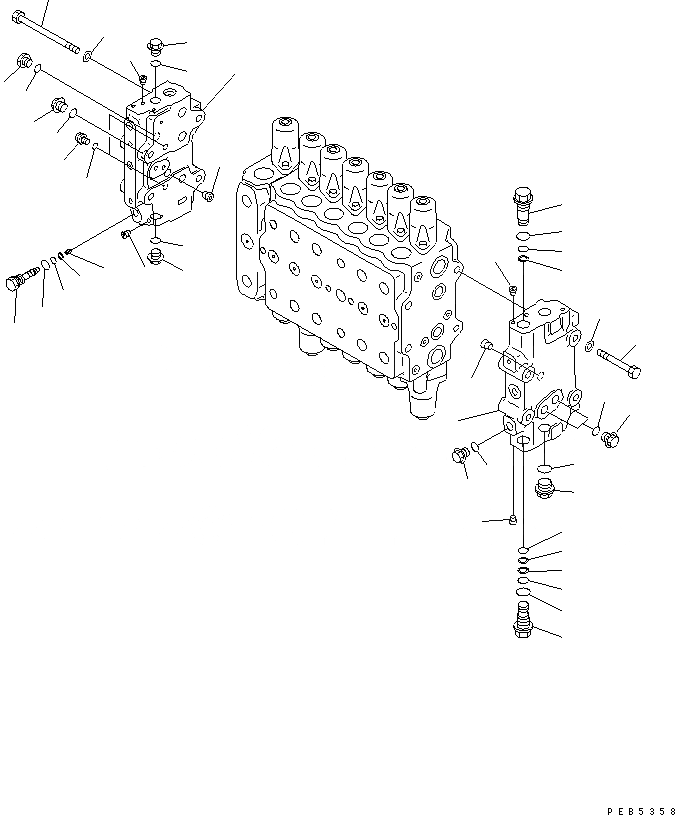 Схема запчастей Komatsu PC200CA-6 - ОСНОВН. КЛАПАН (-АКТУАТОР) (/)(№C-) ОСНОВН. КОМПОНЕНТЫ И РЕМКОМПЛЕКТЫ