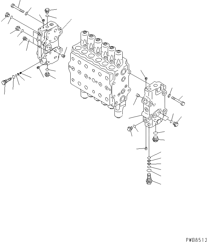 Схема запчастей Komatsu PC200CA-6 - ОСНОВН. КЛАПАН (/)(№C-) ОСНОВН. КОМПОНЕНТЫ И РЕМКОМПЛЕКТЫ