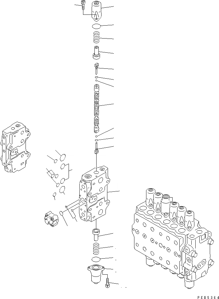 Схема запчастей Komatsu PC200CA-6 - ОСНОВН. КЛАПАН (-АКТУАТОР) (/)(№C-) ОСНОВН. КОМПОНЕНТЫ И РЕМКОМПЛЕКТЫ