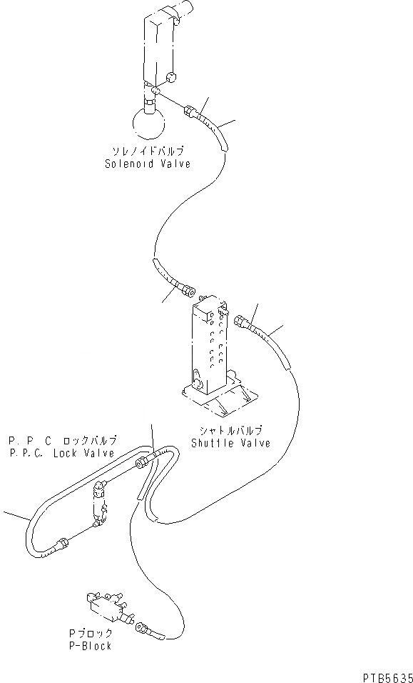 Схема запчастей Komatsu PC200EL-6K - РАСПРЕДЕЛИТ. КЛАПАН ЛИНИЯ (P-PORT ТРУБЫ) ГИДРАВЛИКА