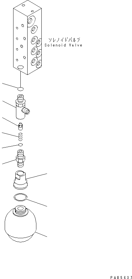 Схема запчастей Komatsu PC200EL-6K - РАСПРЕДЕЛИТ. КЛАПАН ЛИНИЯ (АККУМУЛЯТОР) ГИДРАВЛИКА