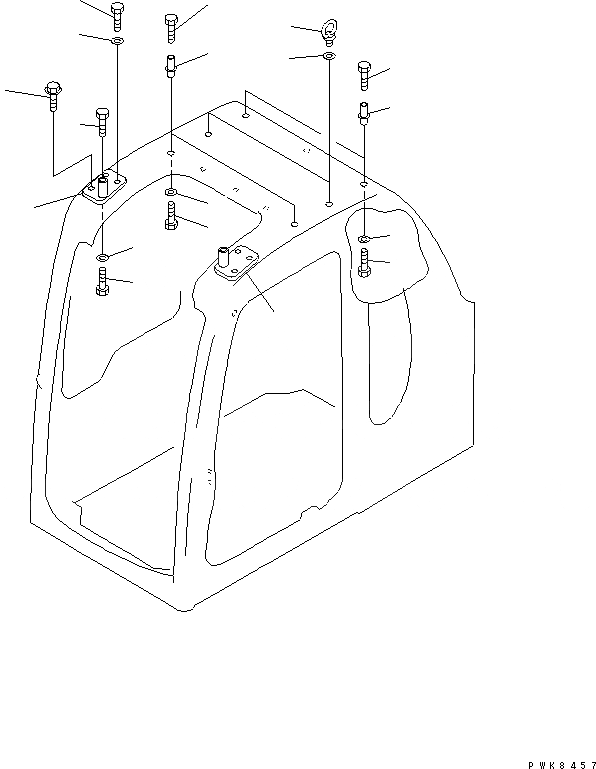 Схема запчастей Komatsu PC200EL-6K - КАБИНА (КОРПУС)(№K-K) КАБИНА ОПЕРАТОРА И СИСТЕМА УПРАВЛЕНИЯ