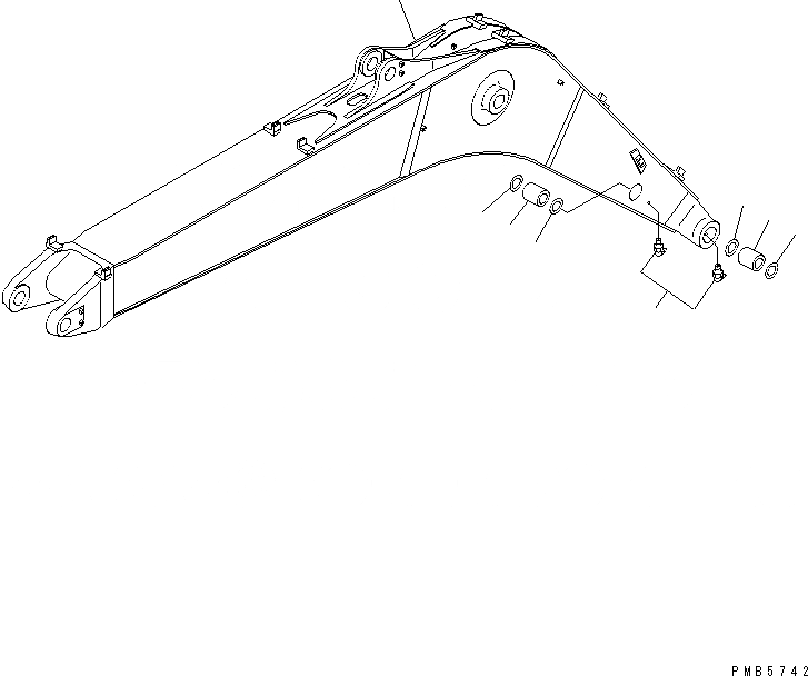 Схема запчастей Komatsu PC200EL-6K - СТРЕЛА (ПРЯМ. СТРЕЛА)(№K-) РАБОЧЕЕ ОБОРУДОВАНИЕ