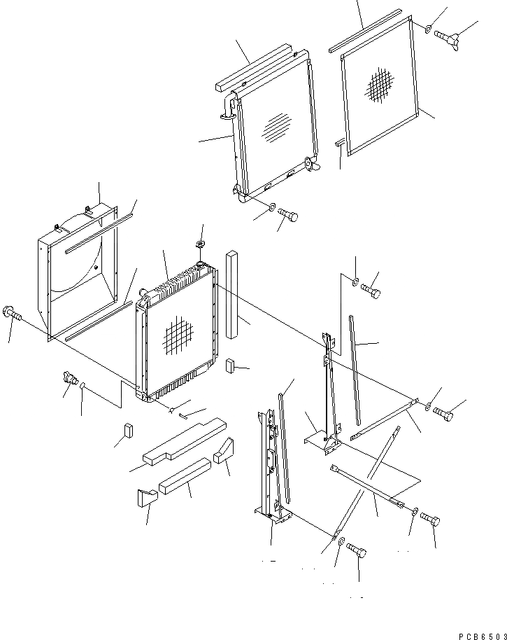 Схема запчастей Komatsu PC200EN-6K - ОХЛАЖД-Е (РАДИАТОР) (ЖЕСТК. ОХЛАДИТЕЛЬ)(№K-K999) СИСТЕМА ОХЛАЖДЕНИЯ