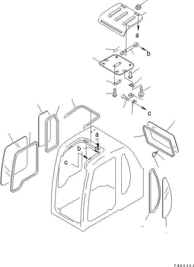 Схема запчастей Komatsu PC200EN-6K - КАБИНА (ОКНА И ВЕНТИЛЯТОР В КРЫШЕ)(№K-) КАБИНА ОПЕРАТОРА И СИСТЕМА УПРАВЛЕНИЯ