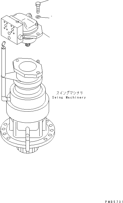 Схема запчастей Komatsu PC200EN-6K - МОТОР ПОВОРОТА И ЭЛЕМЕНТЫ КРЕПЛЕНИЯ ПОВОРОТН. КРУГ И КОМПОНЕНТЫ