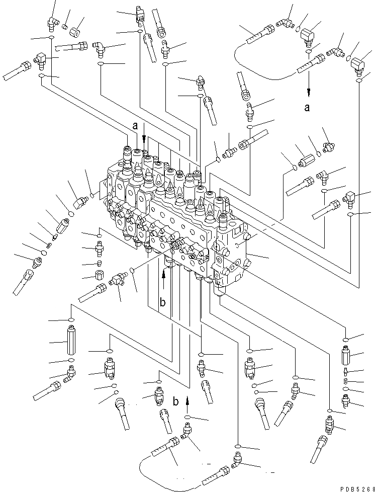 Схема запчастей Komatsu PC200LC-6 - ОСНОВН. КЛАПАН (СОЕДИНИТЕЛЬН. ЧАСТИ) ( АКТУАТОР)(№9-997) ГИДРАВЛИКА