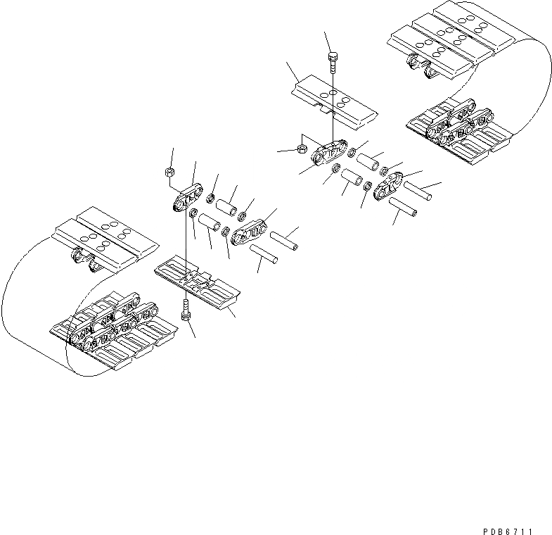 Схема запчастей Komatsu PC200LC-6 - ГУСЕНИЦЫ () (MM ШИР.) ХОДОВАЯ