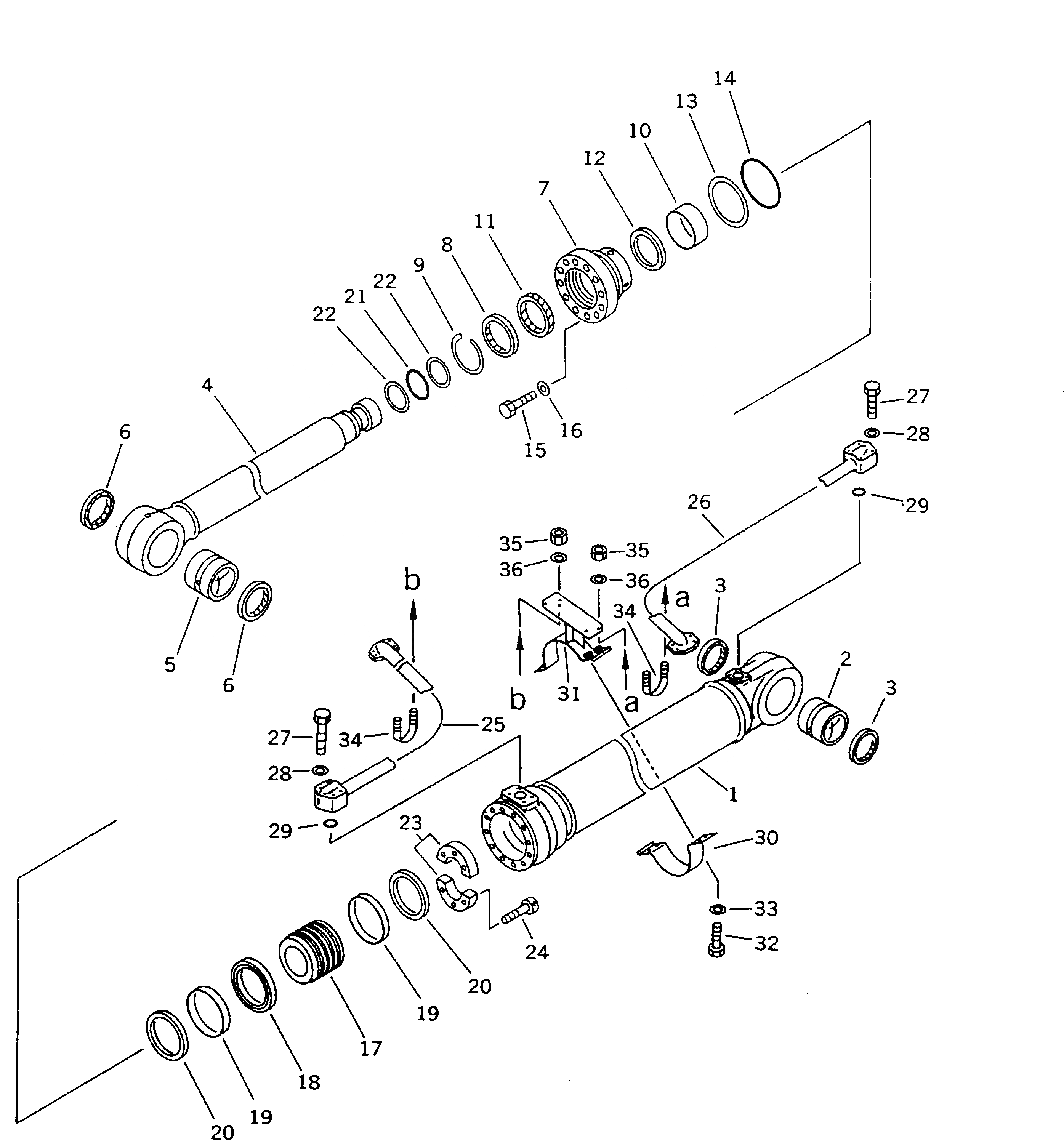 Схема запчастей Komatsu PC200LC-6 - ЦИЛИНДР 2-Й СТРЕЛЫ (2-СЕКЦИОНН. СТРЕЛА) ОСНОВН. КОМПОНЕНТЫ И РЕМКОМПЛЕКТЫ
